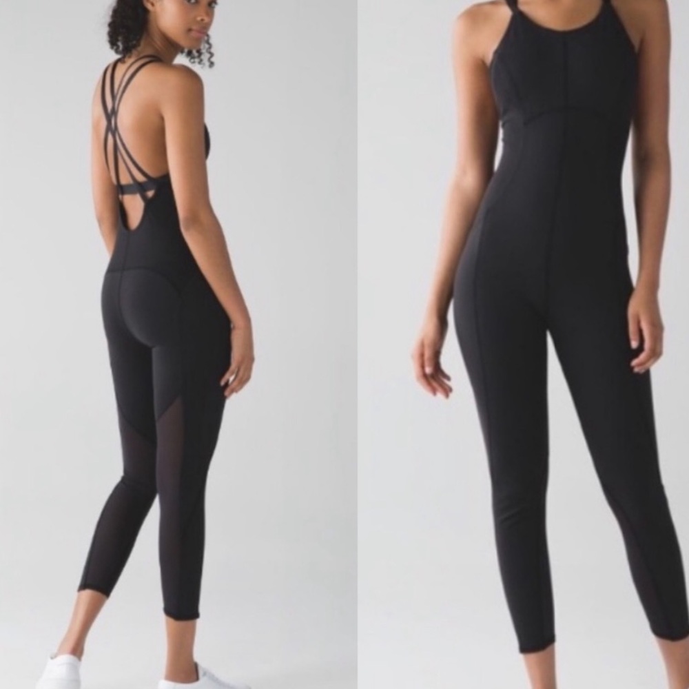 lululemon athletica Black Strappy Back Athletic Jumpsuit